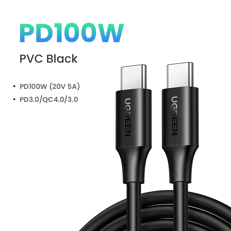SugarVolt 100W/60W USB-C to USB-C Fast Charging Cable