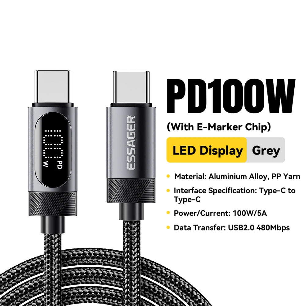 SugarVolt USB-C to USB-C Fast Charging Cable