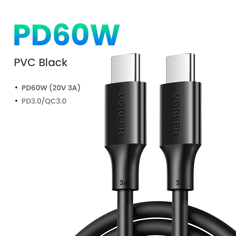 SugarVolt 100W/60W USB-C to USB-C Fast Charging Cable