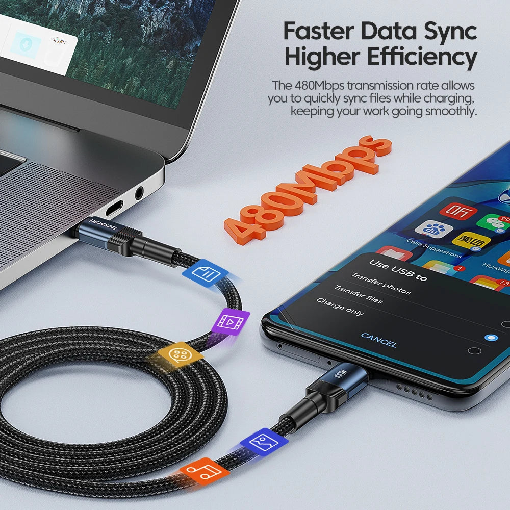 Toocki Type-C to Type-C Fast Charge Cable